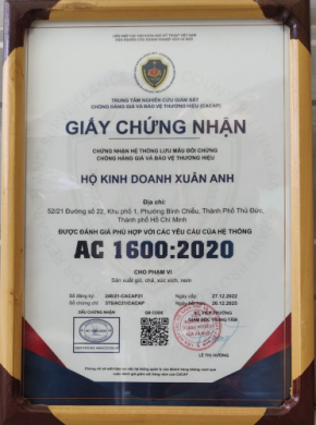 Chứng nhận AC 1600 - 2020